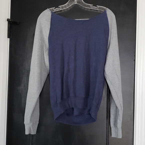PINK Gray/Navy Sweatshirt - Picture 2 of 3